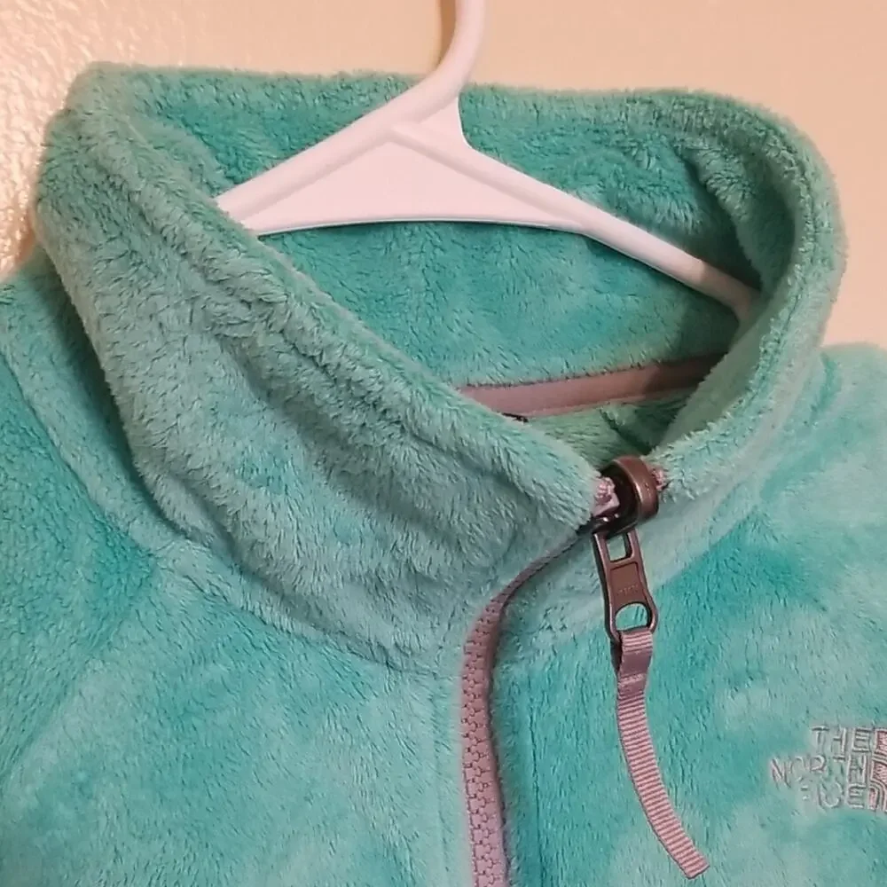 The North Face Girl's Teal Fleece Warm Cozy Zip Up Jacket Size Large (14/16)
